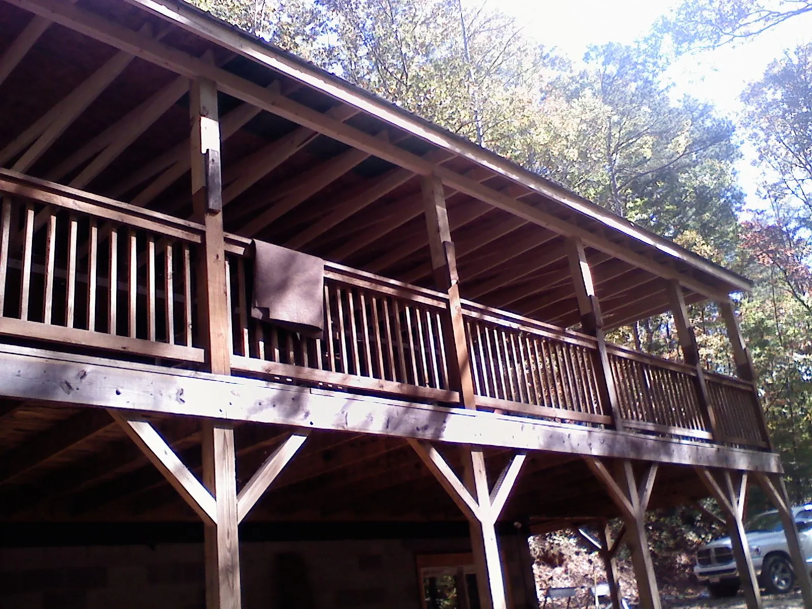 Timber framing under a new elevated porch and deck — Roof Leak Repair in East Petersburg by Roofing Brothers